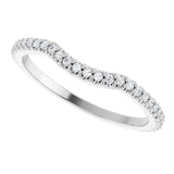 14K Gold Round Lab-Grown Diamond Accented Contour Band – 1.1-3mm Stones - White Gold - view 5
