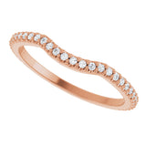 14K Gold Round Lab-Grown Diamond Accented Contour Band – 1.1-3mm Stones - Rose Gold - view 5