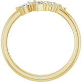14K Gold Natural Diamond Accented Contour Band II - Yellow Gold - view 2