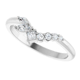 Platinum Natural Diamond Accented Contour Band II - view 5
