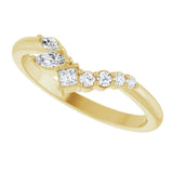 14K Gold Natural Diamond Accented Contour Band II - Yellow Gold - view 5