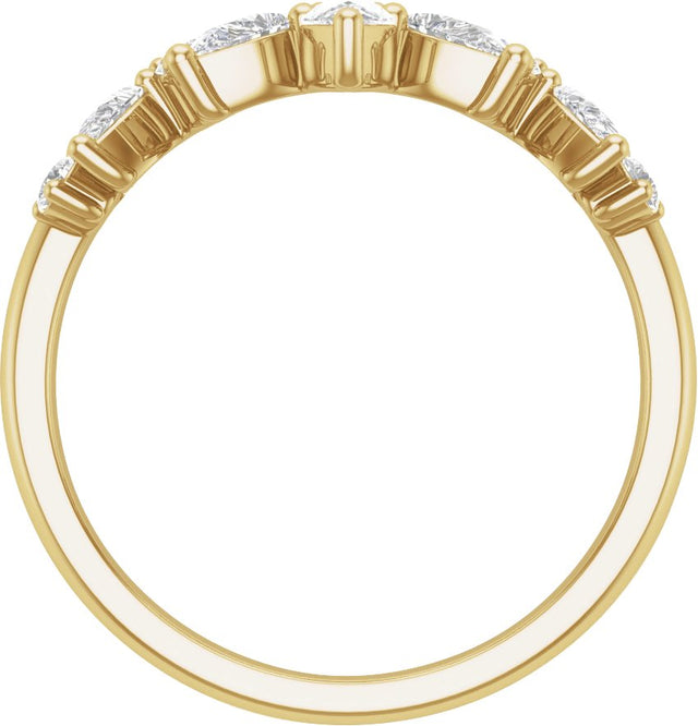 14K Gold Pear Lab-Grown Diamond Contour Band – 4.3x2.8mm - Yellow Gold - view 2