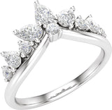 14K Gold Pear Lab-Grown Diamond Contour Band – 4.3x2.8mm - White Gold