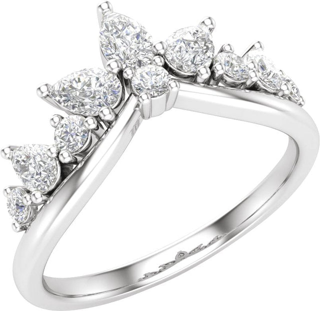 14K Gold Pear Lab-Grown Diamond Contour Band – 4.3x2.8mm - White Gold