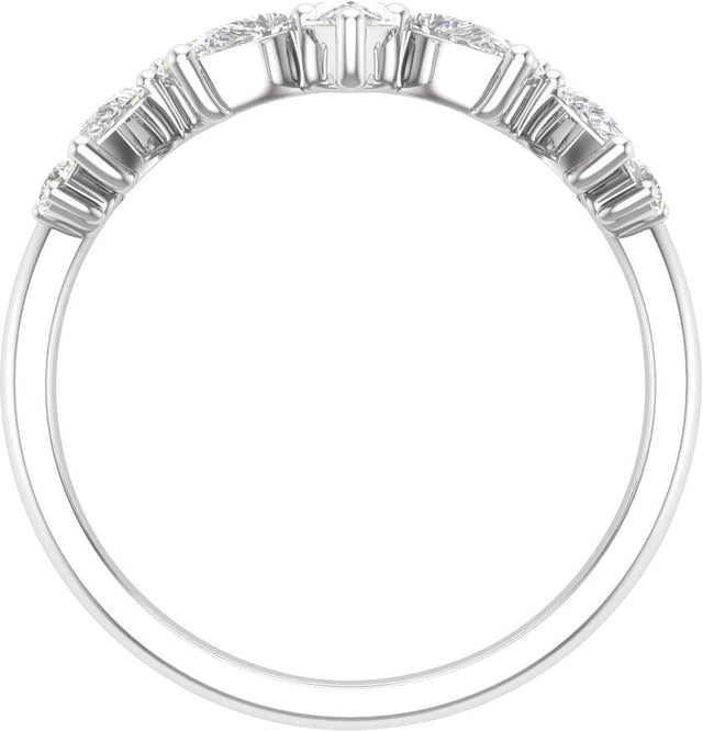 14K Gold Pear Lab-Grown Diamond Contour Band – 4.3x2.8mm - White Gold - view 2