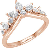 14K Gold Pear Lab-Grown Diamond Contour Band – 4.3x2.8mm - Rose Gold