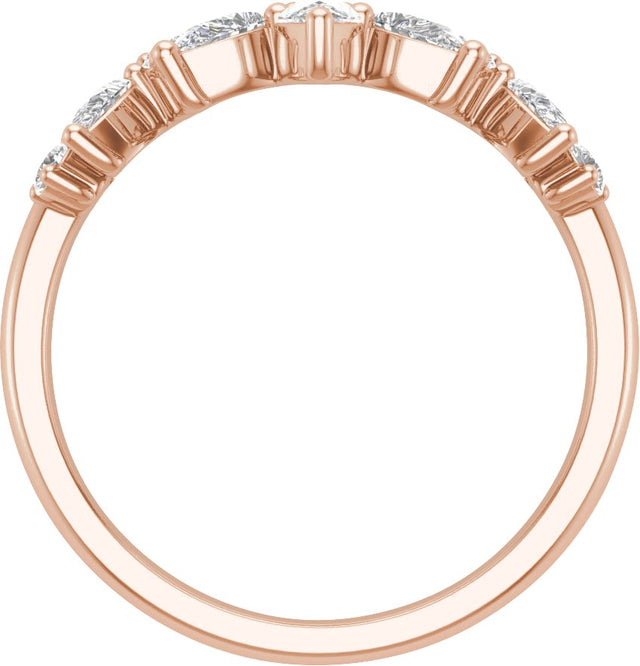 14K Gold Pear Lab-Grown Diamond Contour Band – 4.3x2.8mm - Rose Gold - view 2