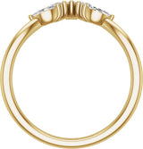 14K Gold Marquise Lab-Grown Diamond Contour Band – 4.7x3mm - Yellow Gold - view 2