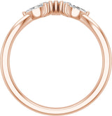 14K Gold Marquise Natural Diamond Contour Band – 4.7x3mm - Rose Gold - view 2