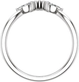 14K Gold Marquise Natural Diamond Contour Band – 4.7x3mm - White Gold - view 2