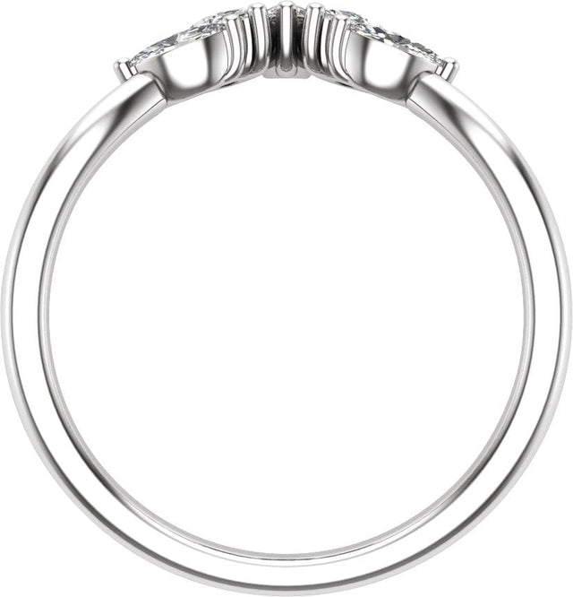 14K Gold Marquise Lab-Grown Diamond Contour Band – 4.7x3mm - White Gold - view 2