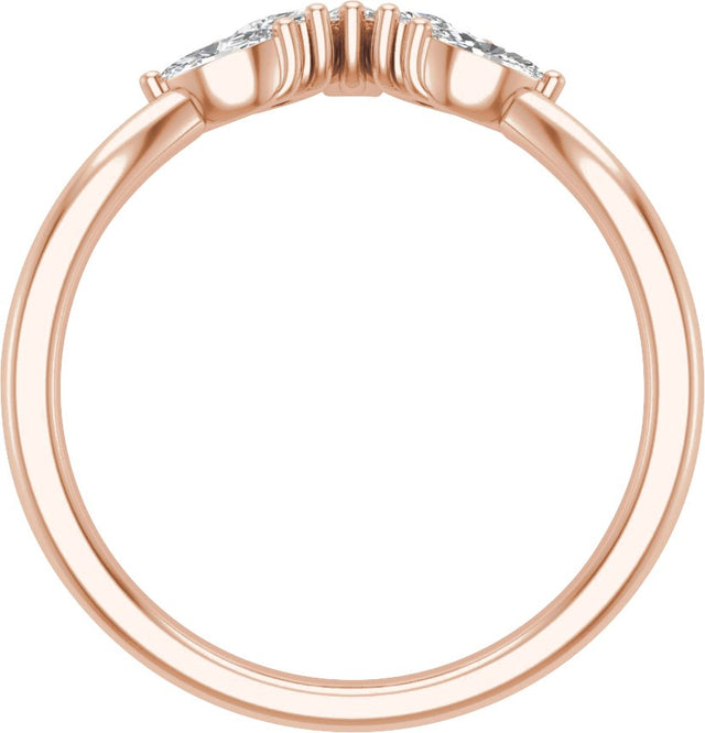 14K Gold Marquise Lab-Grown Diamond Contour Band – 4.7x3mm - Rose Gold - view 2