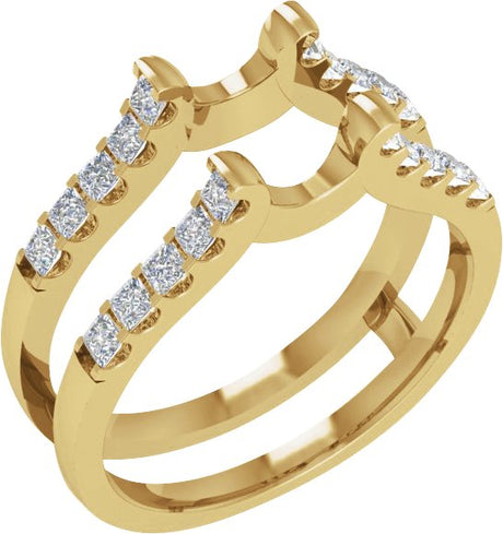 14K Gold Square Lab-Grown Diamond Ring Guard - Yellow Gold