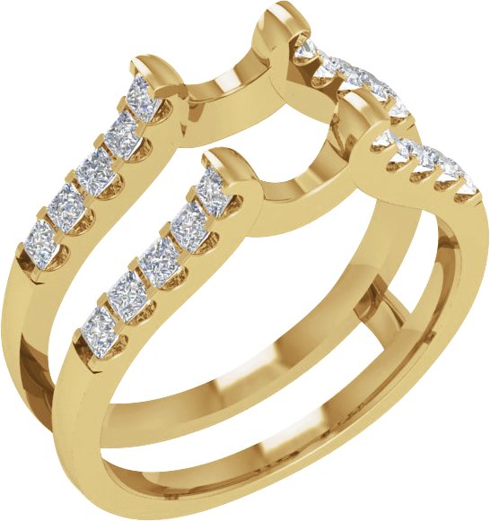 14K Gold Square Lab-Grown Diamond Ring Guard - Yellow Gold