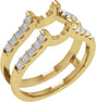 14K Gold Square Lab-Grown Diamond Ring Guard - Yellow Gold
