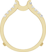 14K Gold Square Natural Diamond Ring Guard - Yellow Gold - view 2