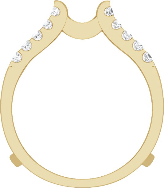14K Gold Square Lab-Grown Diamond Ring Guard - Yellow Gold - view 2