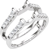 14K Gold Square Lab-Grown Diamond Ring Guard - White Gold