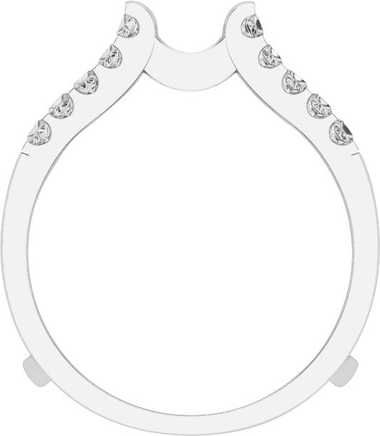 14K Gold Square Natural Diamond Ring Guard - White Gold - view 2