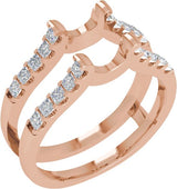 14K Gold Square Lab-Grown Diamond Ring Guard - Rose Gold