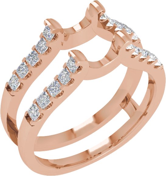 14K Gold Square Lab-Grown Diamond Ring Guard - Rose Gold