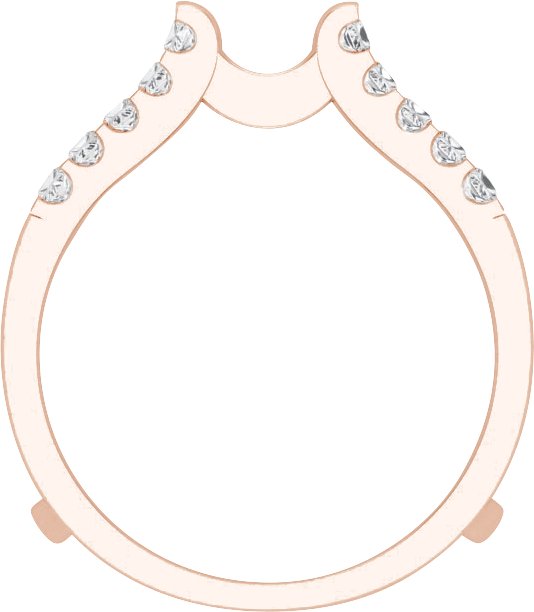 14K Gold Square Lab-Grown Diamond Ring Guard - Rose Gold - view 2