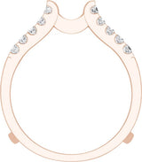 14K Gold Square Natural Diamond Ring Guard - Rose Gold - view 2