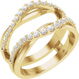 14K Gold Round Natural Diamond Ring Guard No. 3 - Yellow Gold