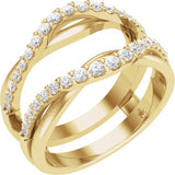 14K Gold Round Natural Diamond Ring Guard No. 3 - Yellow Gold