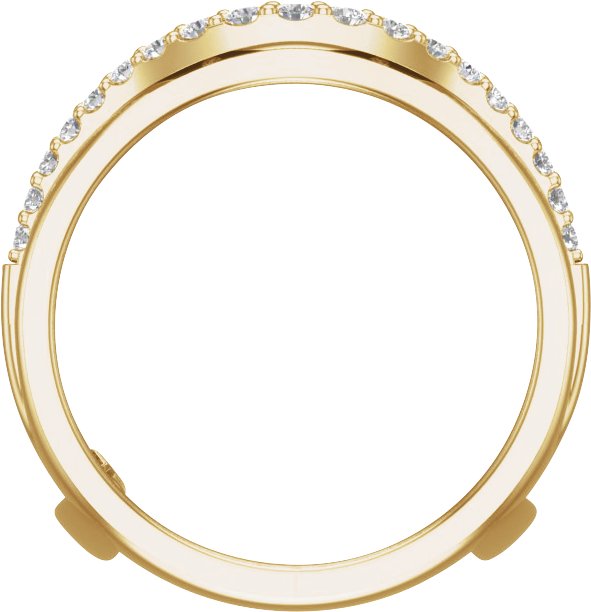 14K Gold Round Natural Diamond Ring Guard No. 3 - Yellow Gold - view 2