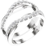 14K Gold Round Natural Diamond Ring Guard No. 3 - White Gold
