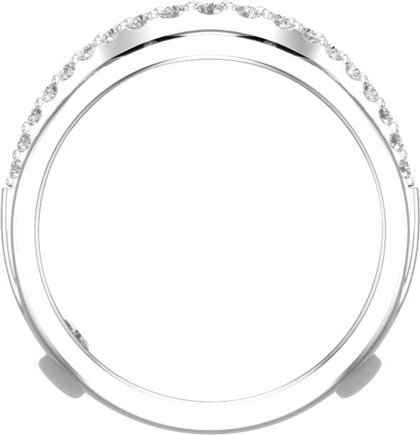 14K Gold Round Natural Diamond Ring Guard No. 3 - White Gold - view 2
