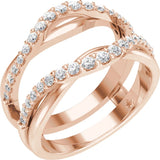 14K Gold Round Natural Diamond Ring Guard No. 3 - Rose Gold