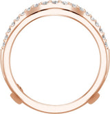 14K Gold Round Natural Diamond Ring Guard No. 3 - Rose Gold - view 2