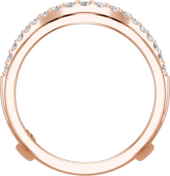 14K Gold Round Natural Diamond Ring Guard No. 3 - Rose Gold - view 2