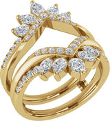 14K Gold Pear Lab-Grown Diamond Ring Guard – 4.1x2.7mm - Yellow Gold