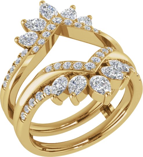 14K Gold Pear Lab-Grown Diamond Ring Guard – 4.1x2.7mm - Yellow Gold