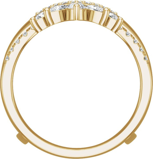 14K Gold Pear Lab-Grown Diamond Ring Guard – 4.1x2.7mm - Yellow Gold - view 2
