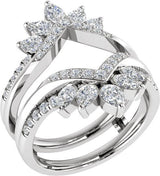 14K Gold Pear Lab-Grown Diamond Ring Guard – 4.1x2.7mm - White Gold