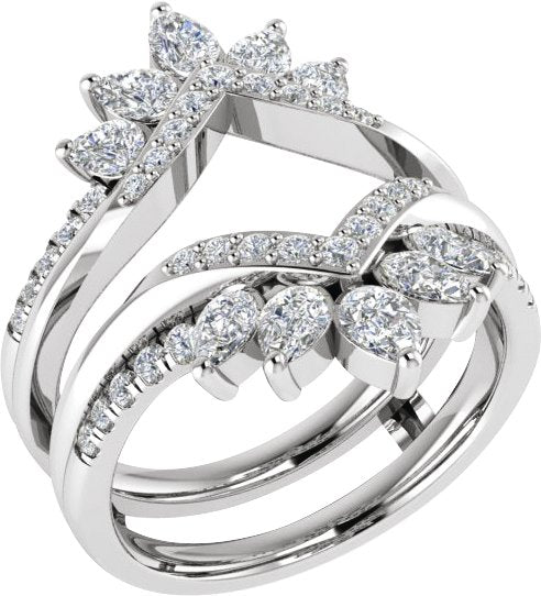 14K Gold Pear Lab-Grown Diamond Ring Guard – 4.1x2.7mm - White Gold