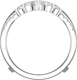14K Gold Pear Lab-Grown Diamond Ring Guard – 4.1x2.7mm - White Gold - view 2