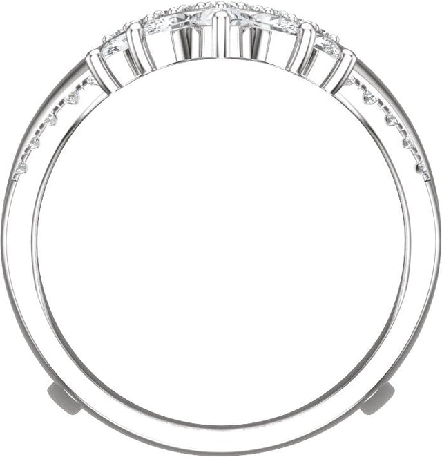 14K Gold Pear Lab-Grown Diamond Ring Guard – 4.1x2.7mm - White Gold - view 2