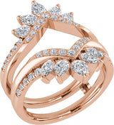 14K Gold Pear Lab-Grown Diamond Ring Guard – 4.1x2.7mm - Rose Gold