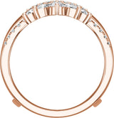 14K Gold Pear Lab-Grown Diamond Ring Guard – 4.1x2.7mm - Rose Gold - view 2