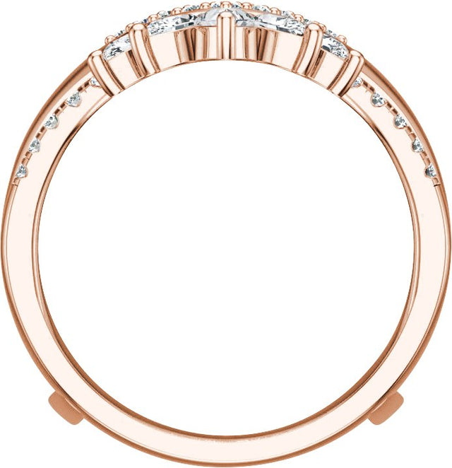 14K Gold Pear Lab-Grown Diamond Ring Guard – 4.1x2.7mm - Rose Gold - view 2