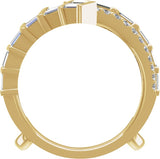 14K Gold Straight Baguette Lab-Grown Diamond Ring Guard – 3mm Stones - Yellow Gold - view 2