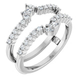 14K Gold Marquise Lab-Grown Diamond Ring Guard – 3x1.5mm - White Gold