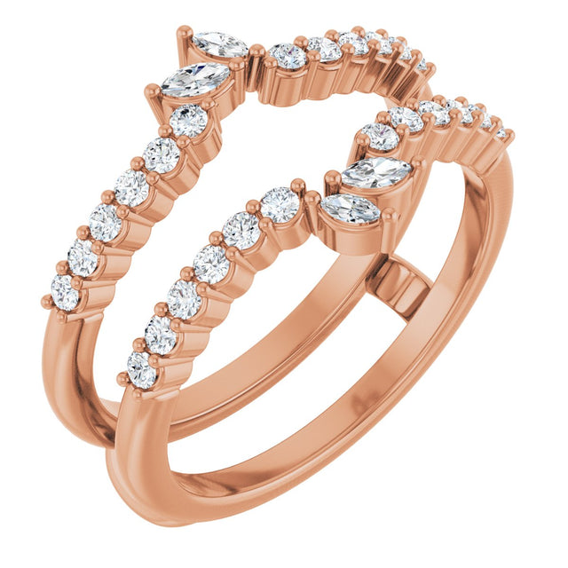 14K Gold Marquise Lab-Grown Diamond Ring Guard – 3x1.5mm - Rose Gold