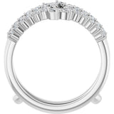 Platinum Marquise Natural Diamond Ring Guard - view 2