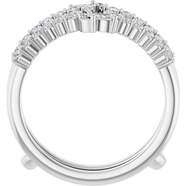 Platinum Marquise Natural Diamond Ring Guard - view 2